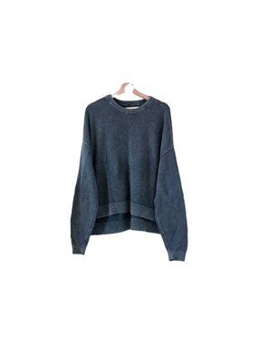 PacSun Textured Oversized Sweater Mens M Green Mineral Wash Cotton Grunge Skater